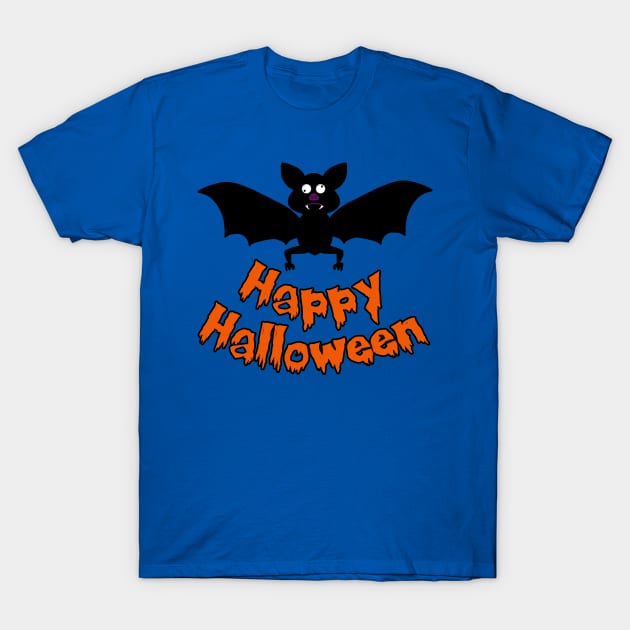 Happy Halloween Bat Cute T-Shirt by Mamon